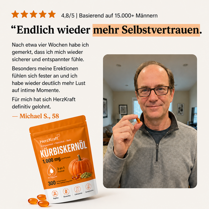 HerzKraft® Kürbiskernöl + Sägepalme Softgel-Kapseln